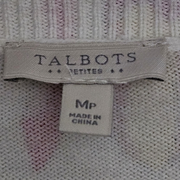 COPY-TALBOTS Colorful Novelty Shoe Print button up Cardigan Women size MP - Picture 9 of 10